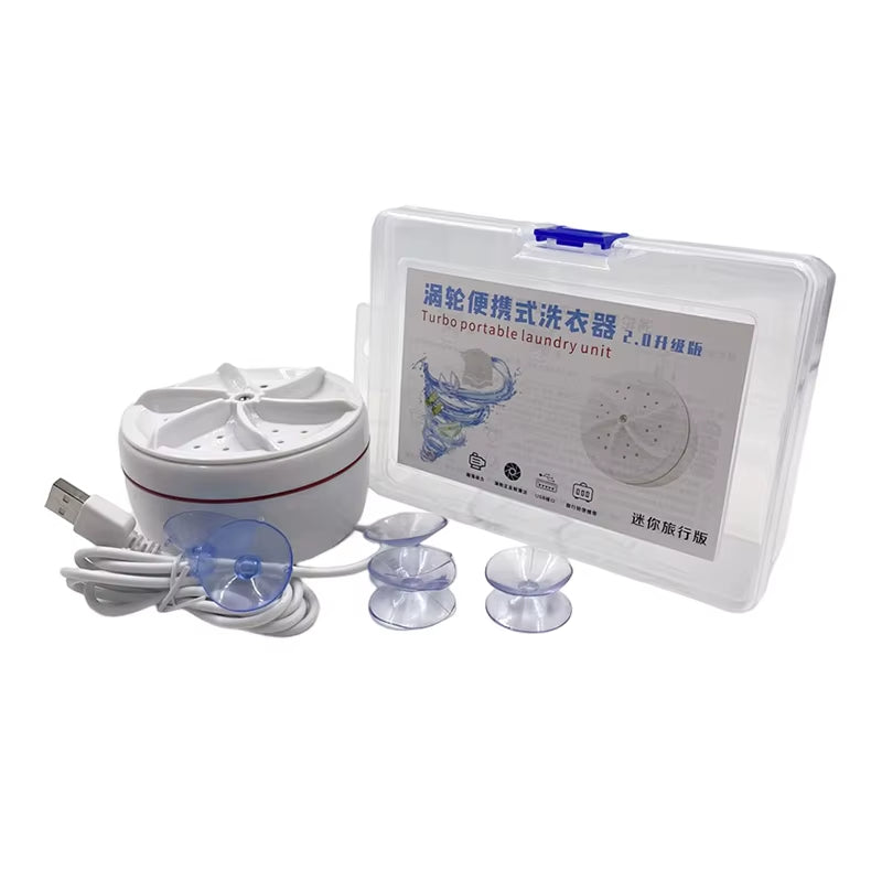 TurboClean™ Mini Washer: USB-Powered Ultrasonic Laundry Solution for Home & Travel