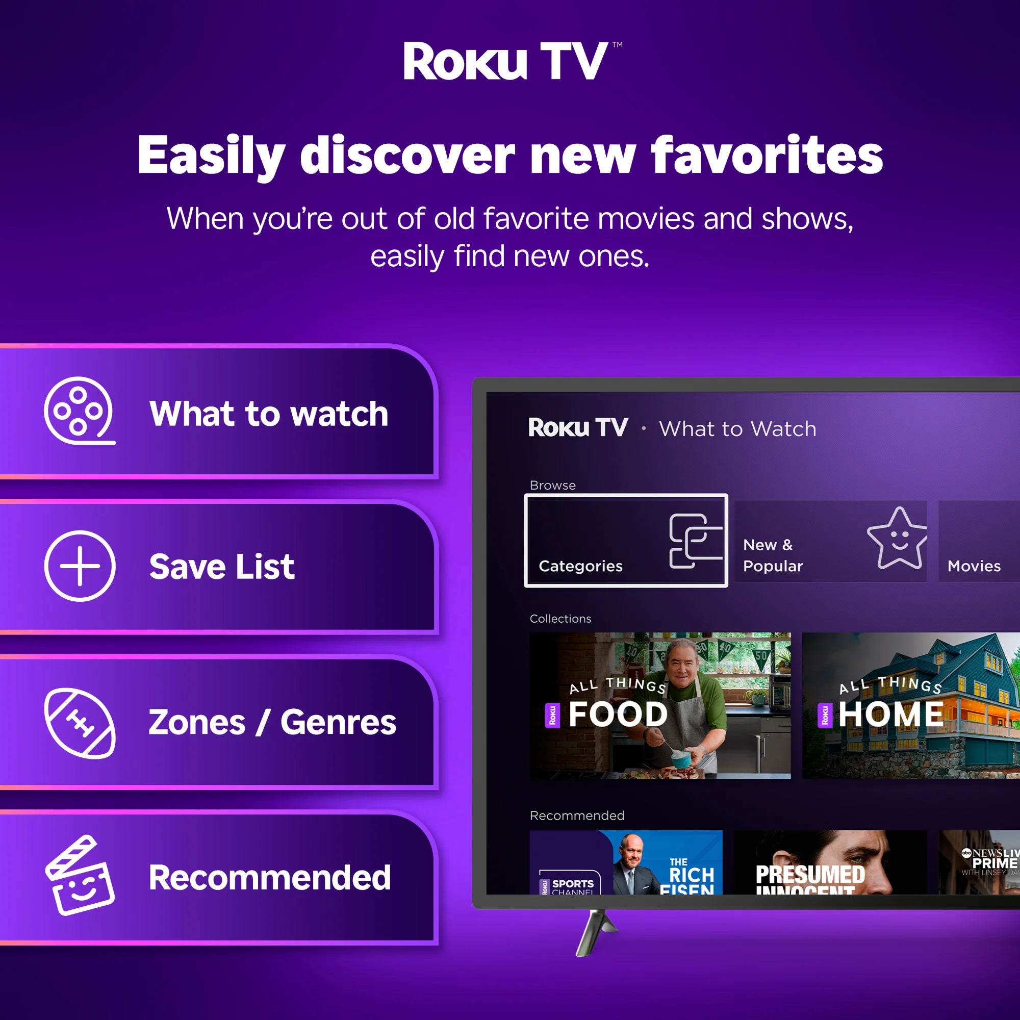 50” Class 4K UHD Roku Smart Television, 100012585
